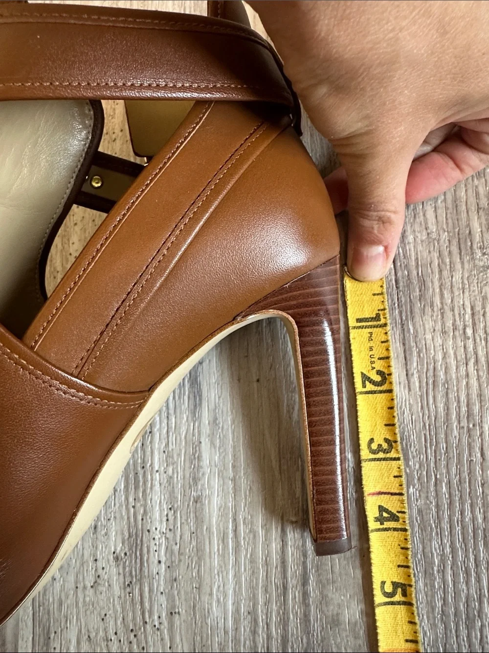 Michael Kors Brown Open-Toe Ankle Booties with Buckle leather upper 4” heel